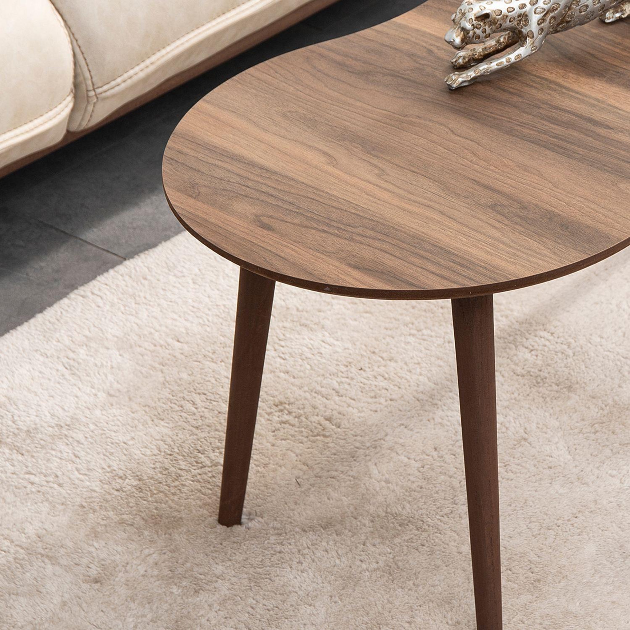 Voir la diapositive 3 : Habitat et Jardin Table basse en bois  moon  99 x 54 x 45 cm - noyer