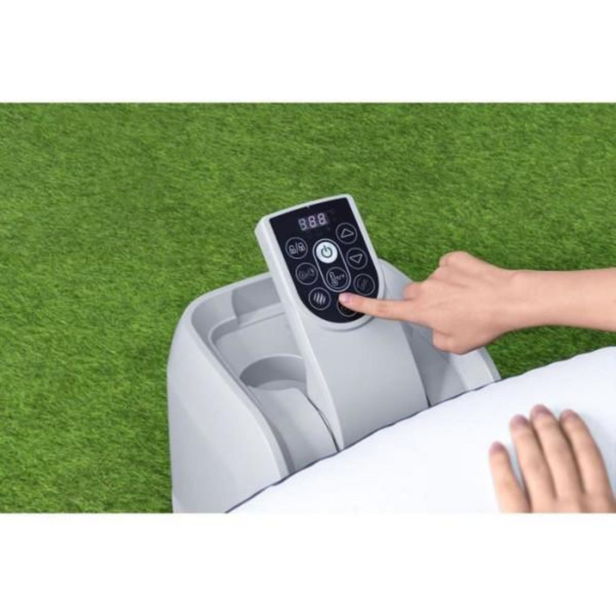 BESTWAY Spa gonflable BESTWAY - Lay-Z-Spa Miami - 120 airjets - 180 x 66 cm - 2 a 4 places - Rond (couverture, cartouche, diffuseur)