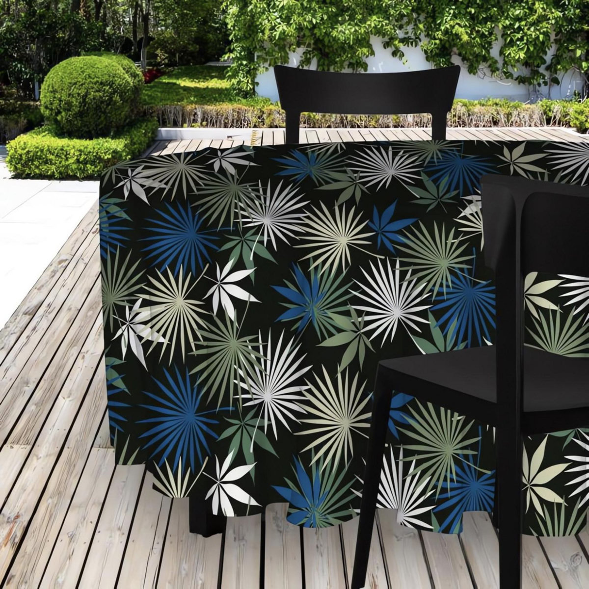 SOLEIL D'OCRE Nappe toile cirée ovale 140x240 cm EXOTIQUE