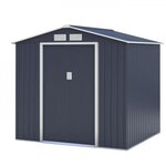 MARKET24 Abri de jardin en métal 4,07 m² - 213 x 191 x 195 cm - MARS - Kit d'ancrage inclus, 2 portes coulissantes - Gris