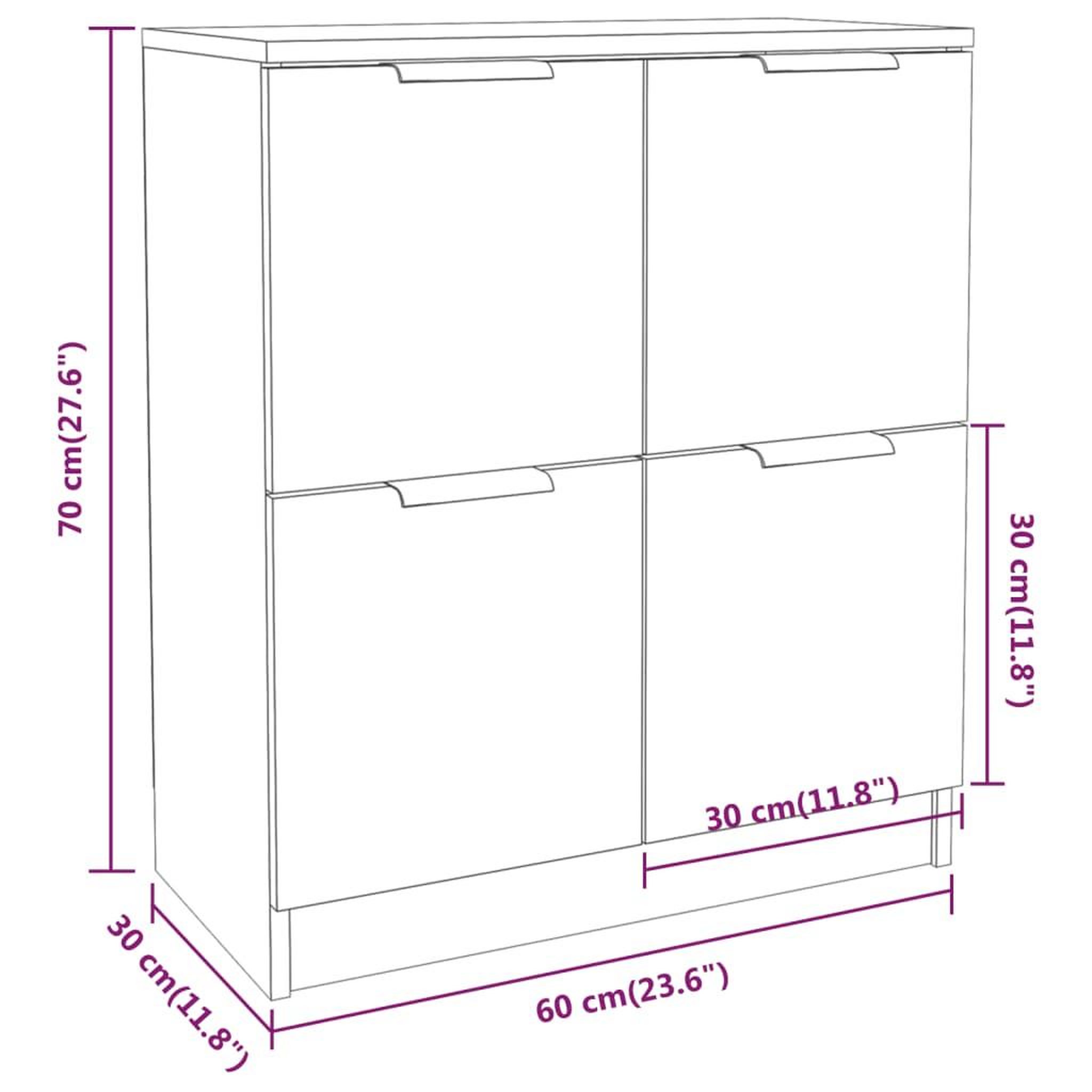 Voir la diapositive 6 : VIDAXL Buffet Blanc 60x30x70 cm Bois d'ingenierie