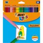 BIC Boîte de 24 crayons de couleur Kids Tropicolors