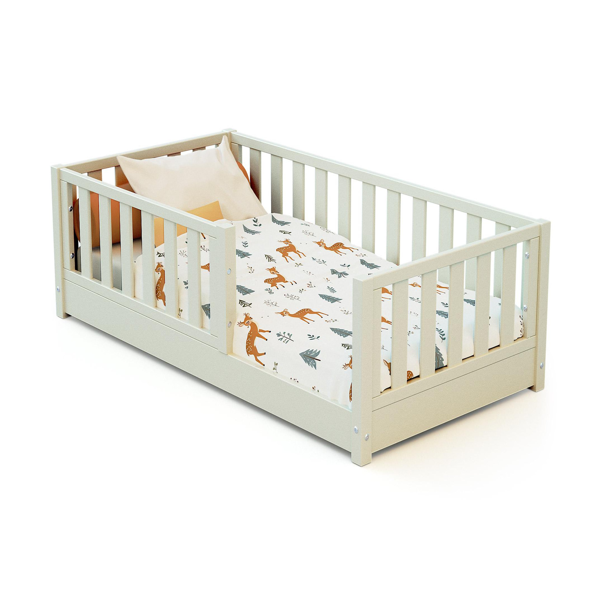 Voir la diapositive 3 : JURABABY Lit enfant au sol en bois sonho mini - 70x140