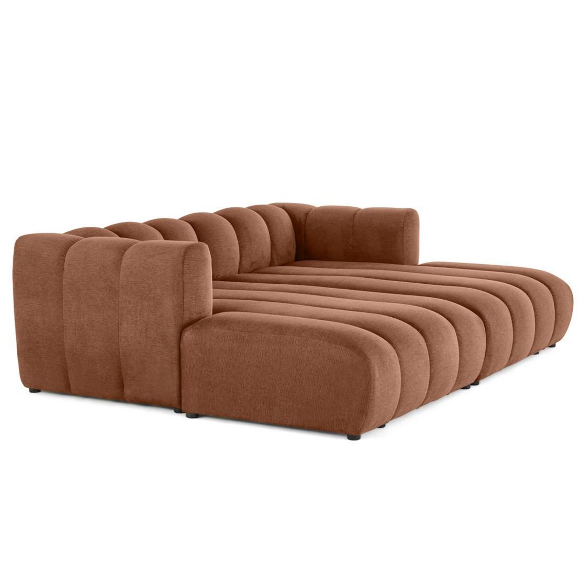 LISA DESIGN Debbie - canapé modulable droit 3 places avec double méridienne - assise profonde - en tissu texturé