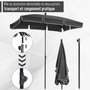 Voir la diapositive 5 : OUTSUNNY Parasol rectangulaire inclinable alu acier polyester haute densité diamètre 2 m gris