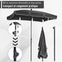 Voir la diapositive 5 : OUTSUNNY Parasol rectangulaire inclinable alu acier polyester haute densité diamètre 2 m gris