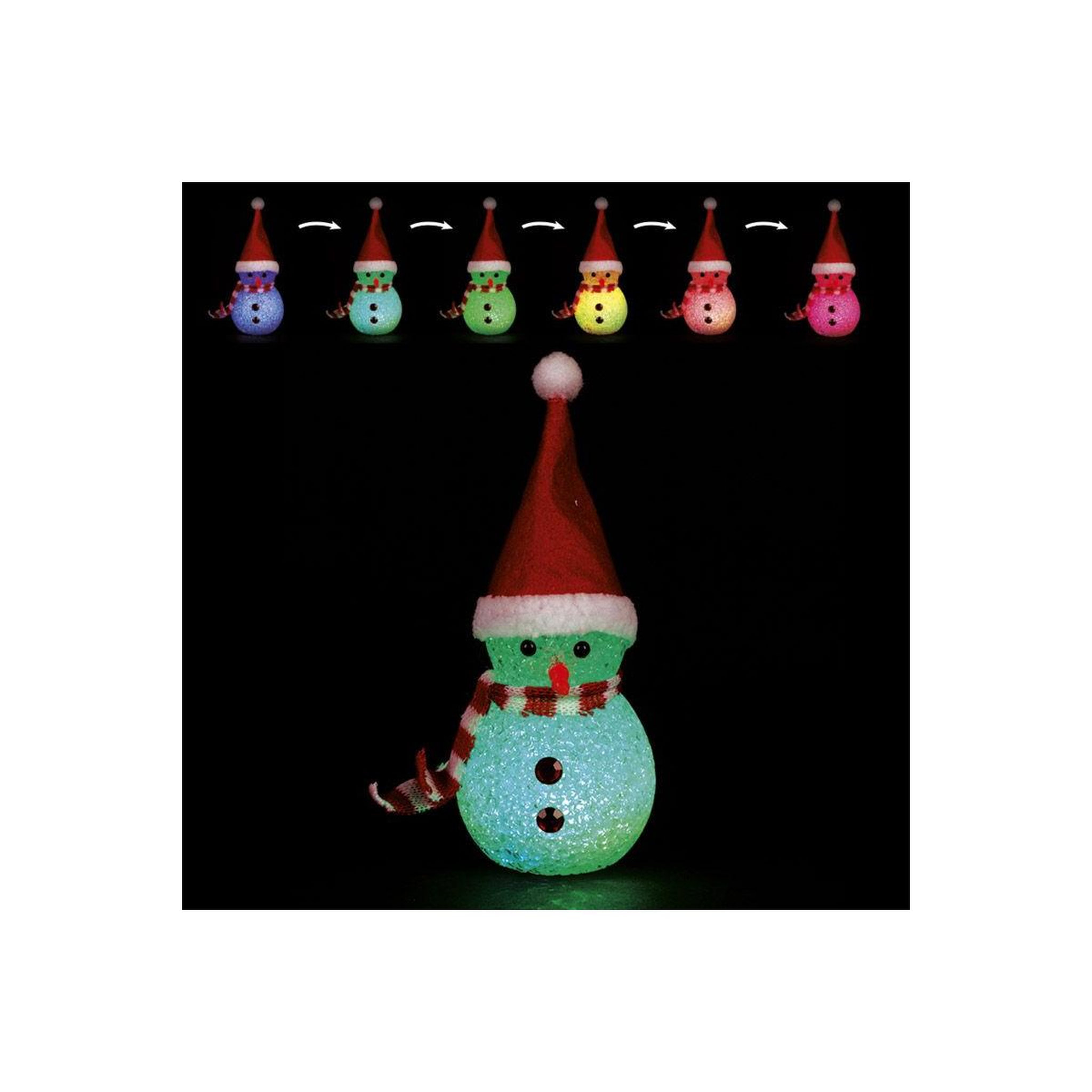 FEERIC LIGHT & CHRISTMAS Décoration lumineuse  bonhomme de neige  10cm multicolore