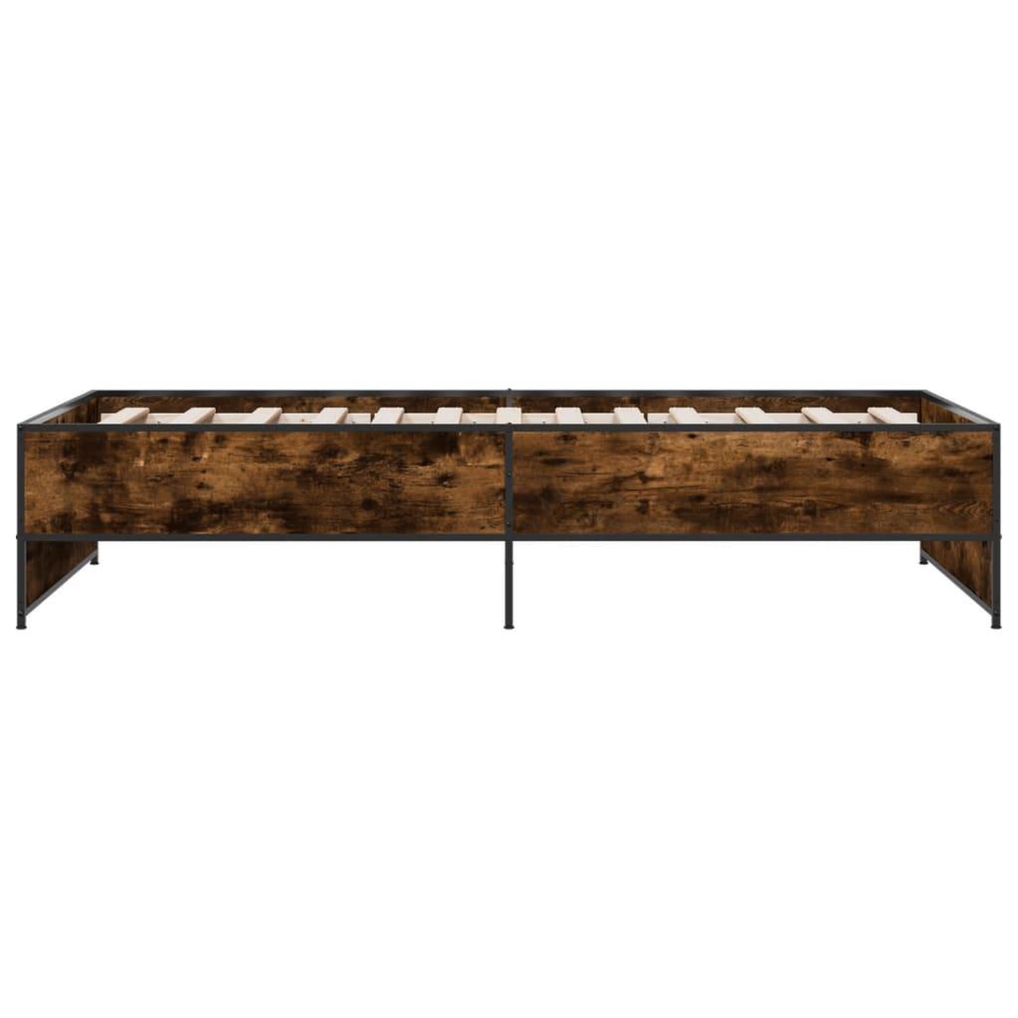 Voir la diapositive 5 : VIDAXL Cadre de lit sans matelas chene fume 100x200 cm