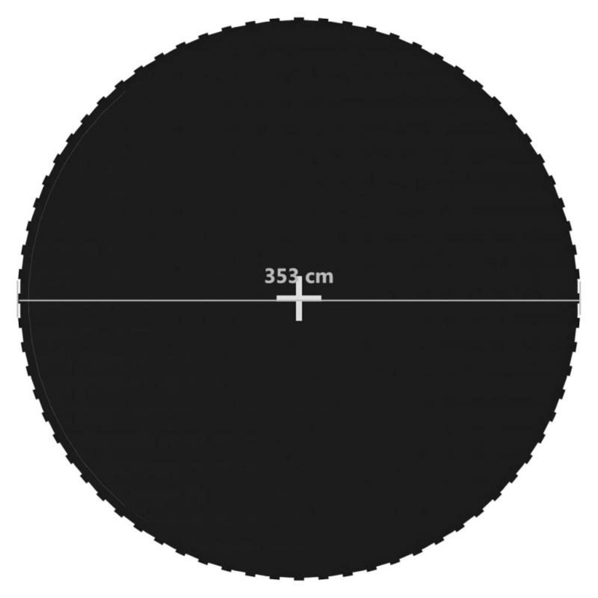 VIDAXL Tapis de saut Tissu Noir pour trampoline rond de 3,96 m