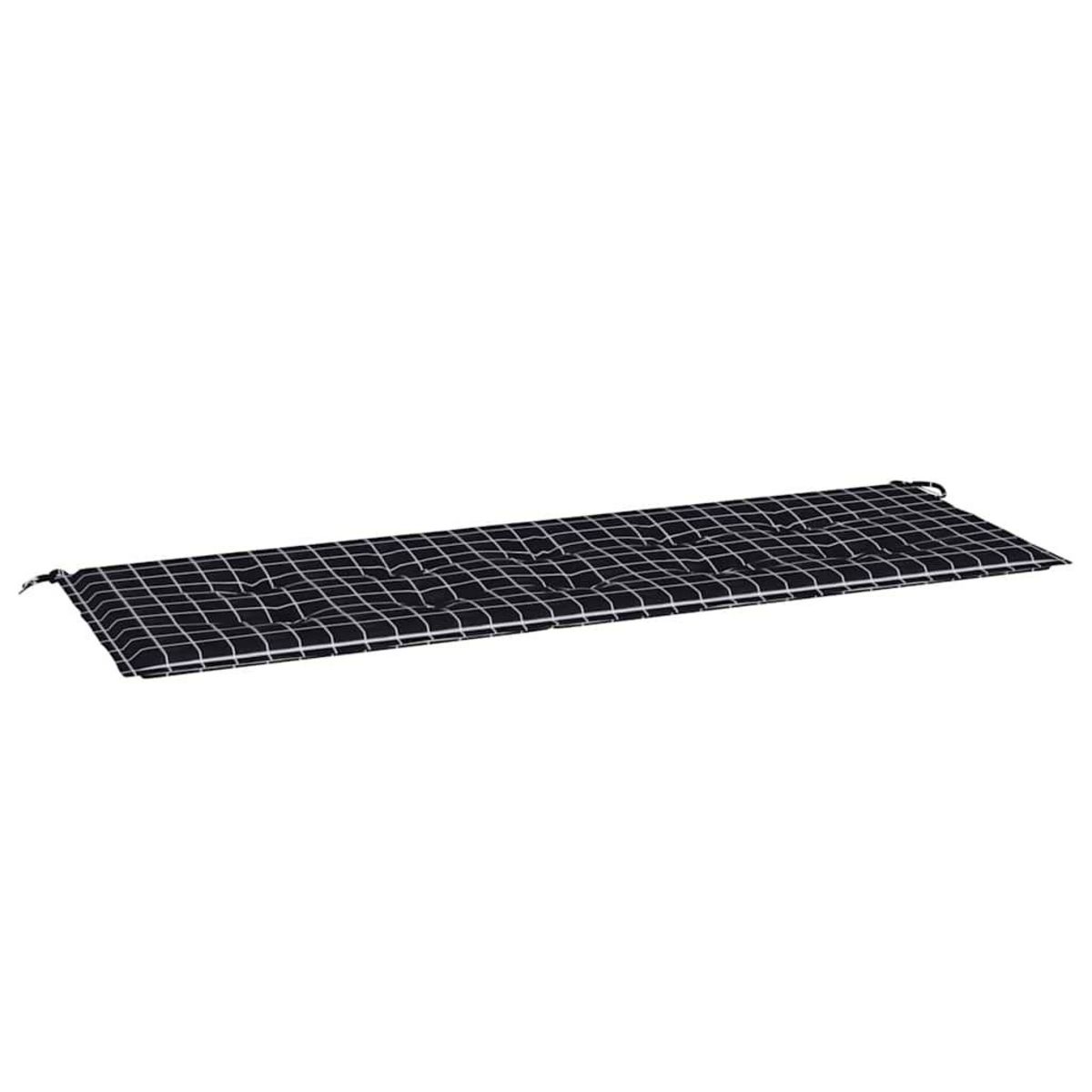 VIDAXL Coussin de banc de jardin carreaux noir 150x50x3cm tissu oxford
