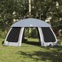 Voir la diapositive 4 : VIDAXL Tente piscine toit amovible parois maille gris 612x612 cm