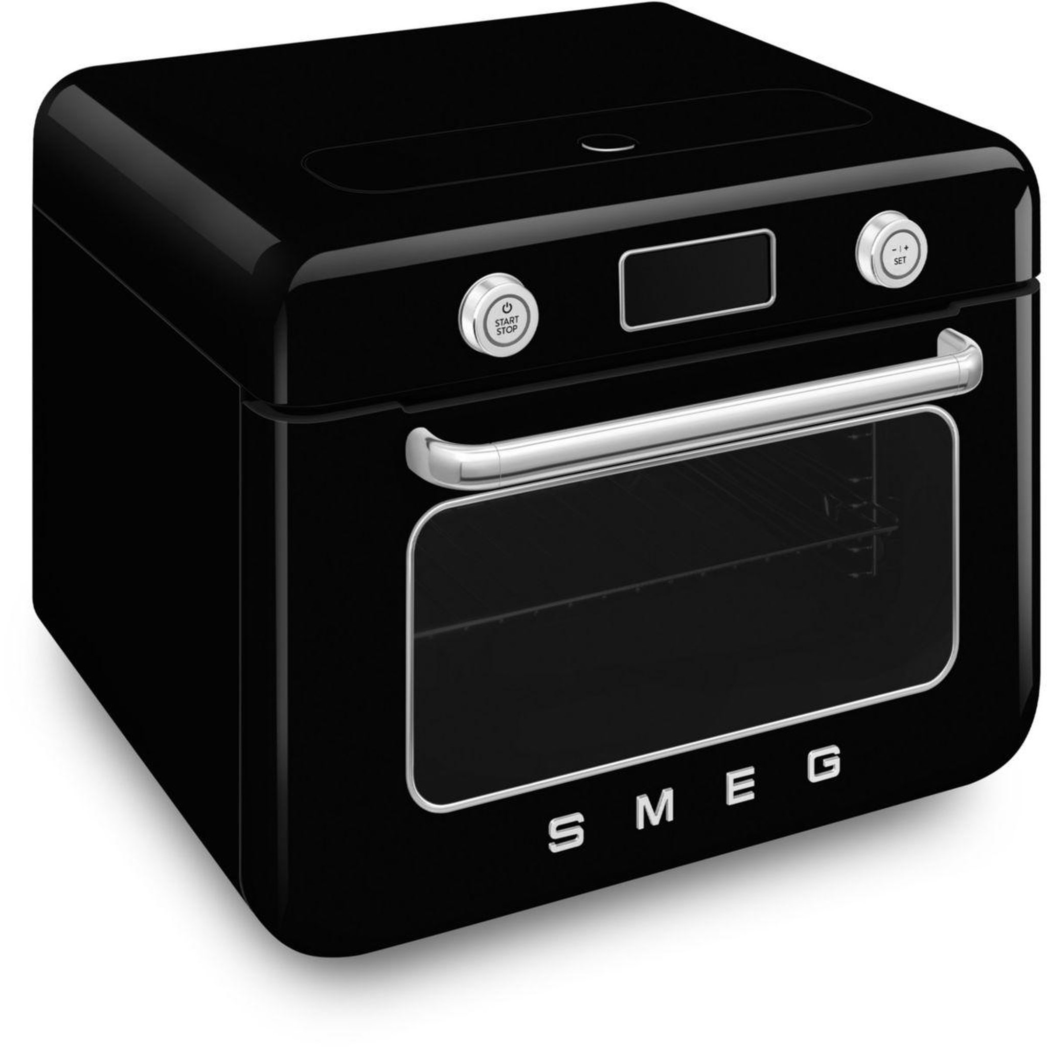 Voir la diapositive 3 : SMEG Mini four combiné vapeur 1800w noir - COF01BLEU