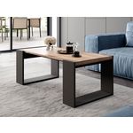 BEST MOBILIER Willow - table basse - effet bois et gris - 120 cm - style industriel. Coloris disponibles : Marron