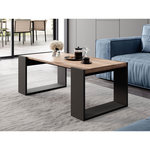 BEST MOBILIER Willow - table basse - effet bois et gris - 120 cm - style industriel. Coloris disponibles : Marron