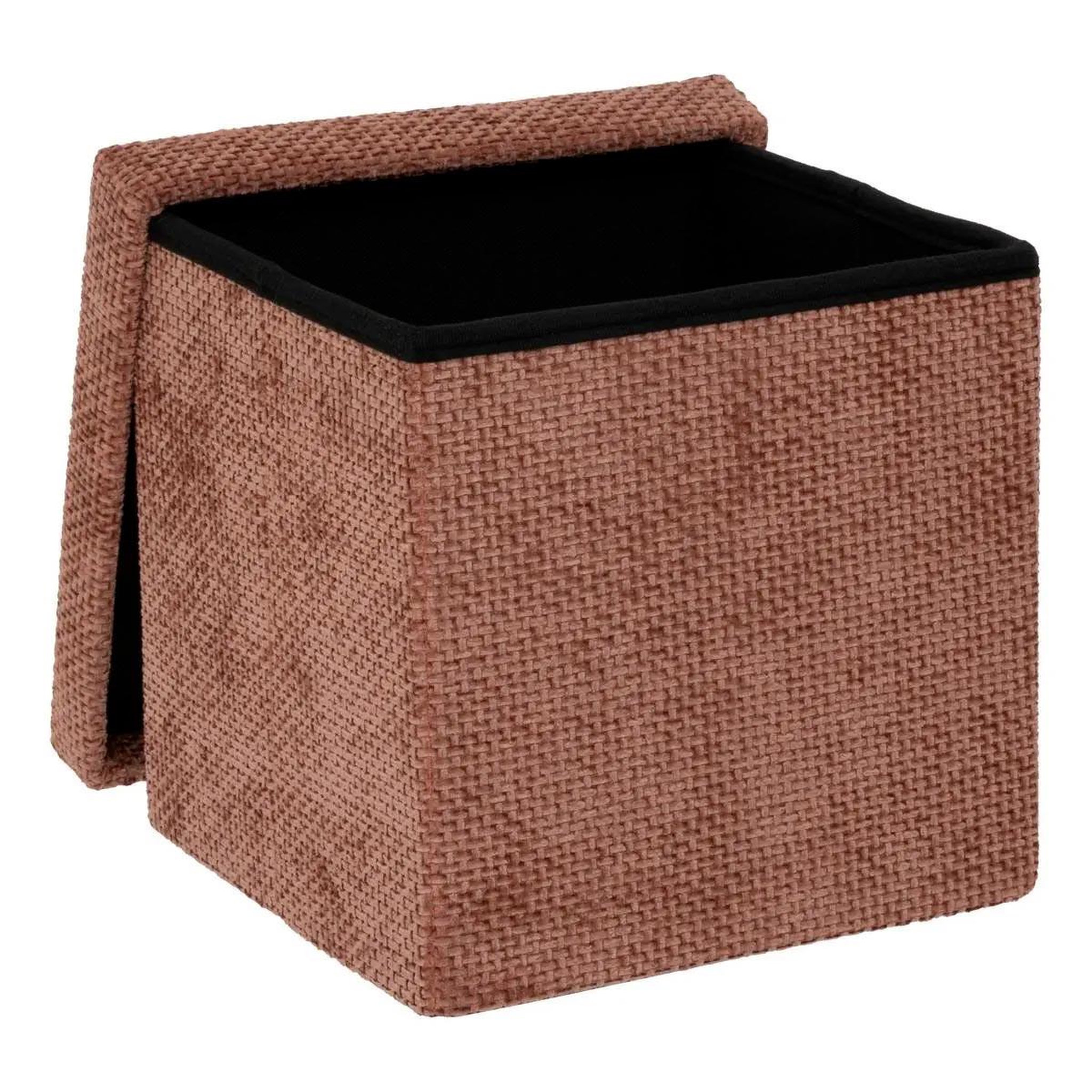Voir la diapositive 2 : FIVE Pouf coffre pliable  velvy  31cm terracotta