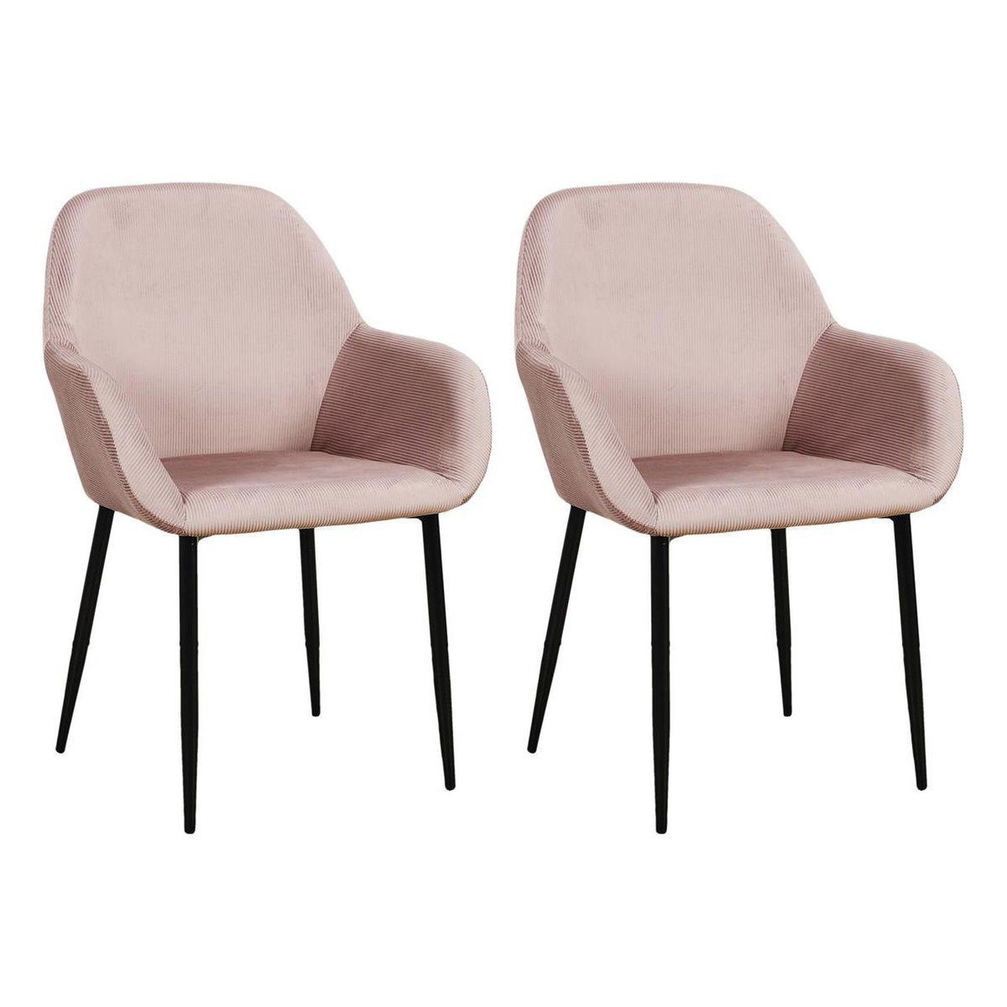 The Home Deco Factory Lot de 2 fauteuils design  giulia  85cm rose