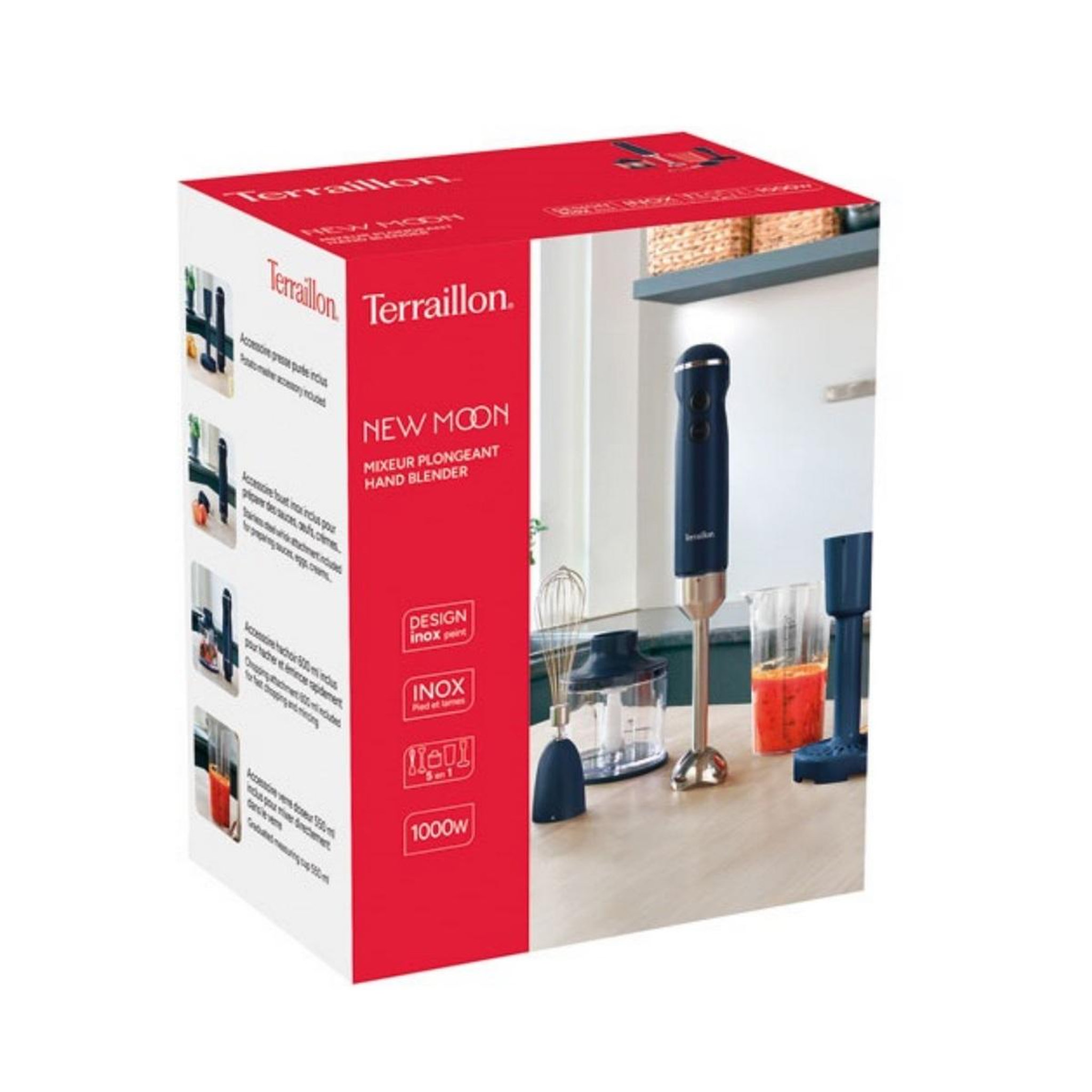 Voir la diapositive 3 : Terraillon Mixeur plongeant 1000w bleu nuit - 15440