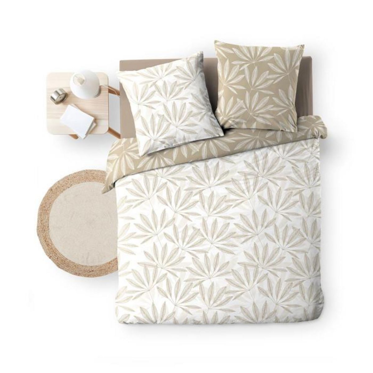 Paris Prix Parure de Lit 3 Pièces  Malia  240x220cm Naturel