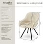 Voir la diapositive 6 : tectake Chaise pivotante avec accoudoirs rembourrée aspect velours crème Lot de 6