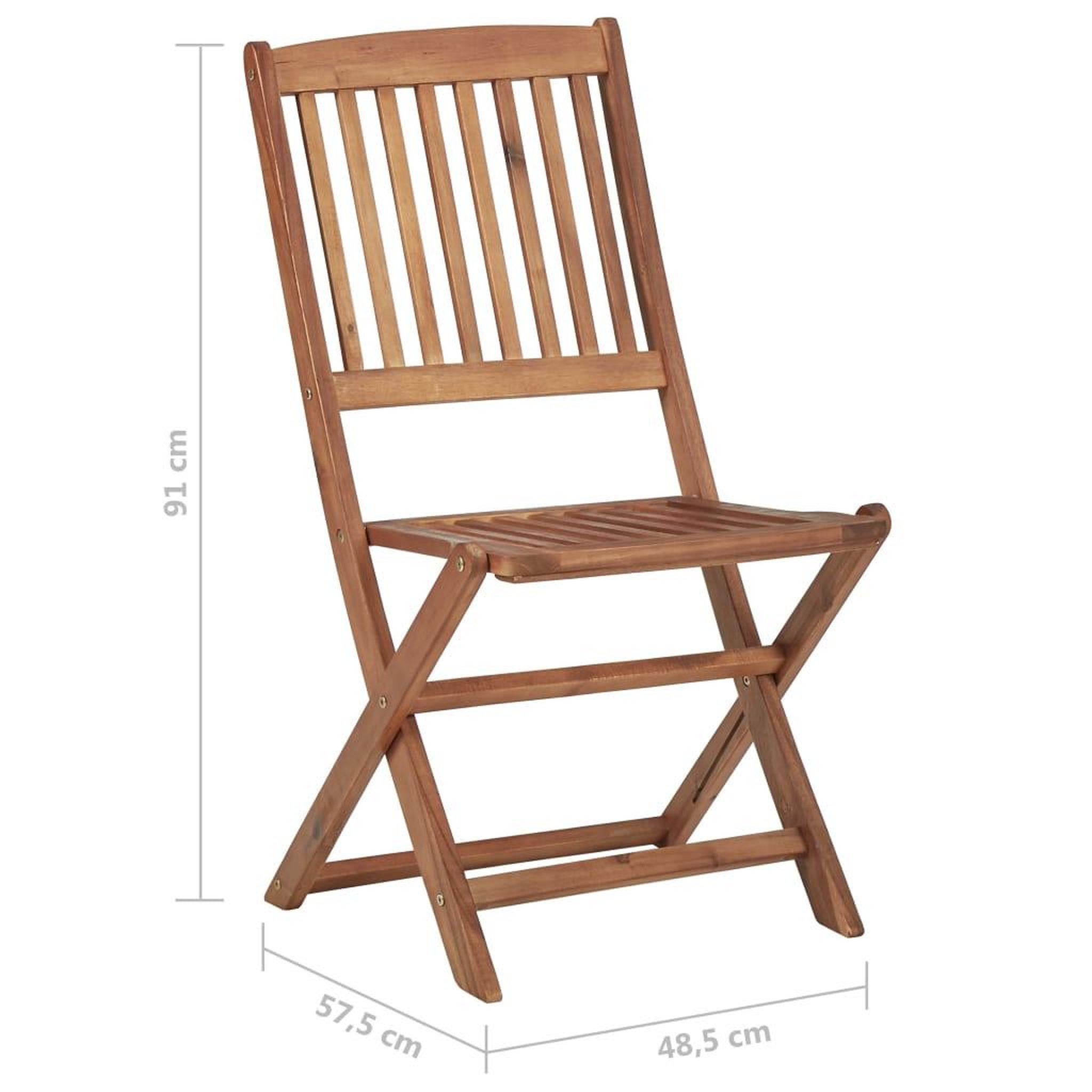 Voir la diapositive 6 : VIDAXL Chaises pliables de jardin lot de 6 Bois d'acacia solide