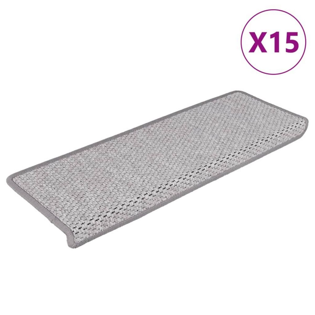 VIDAXL Tapis d'escalier autocollants 15 pcs 65x21x4 cm Beige