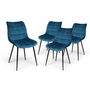 Voir la diapositive 2 : Lot de 4 chaises velours pieds bois massif MELANIE