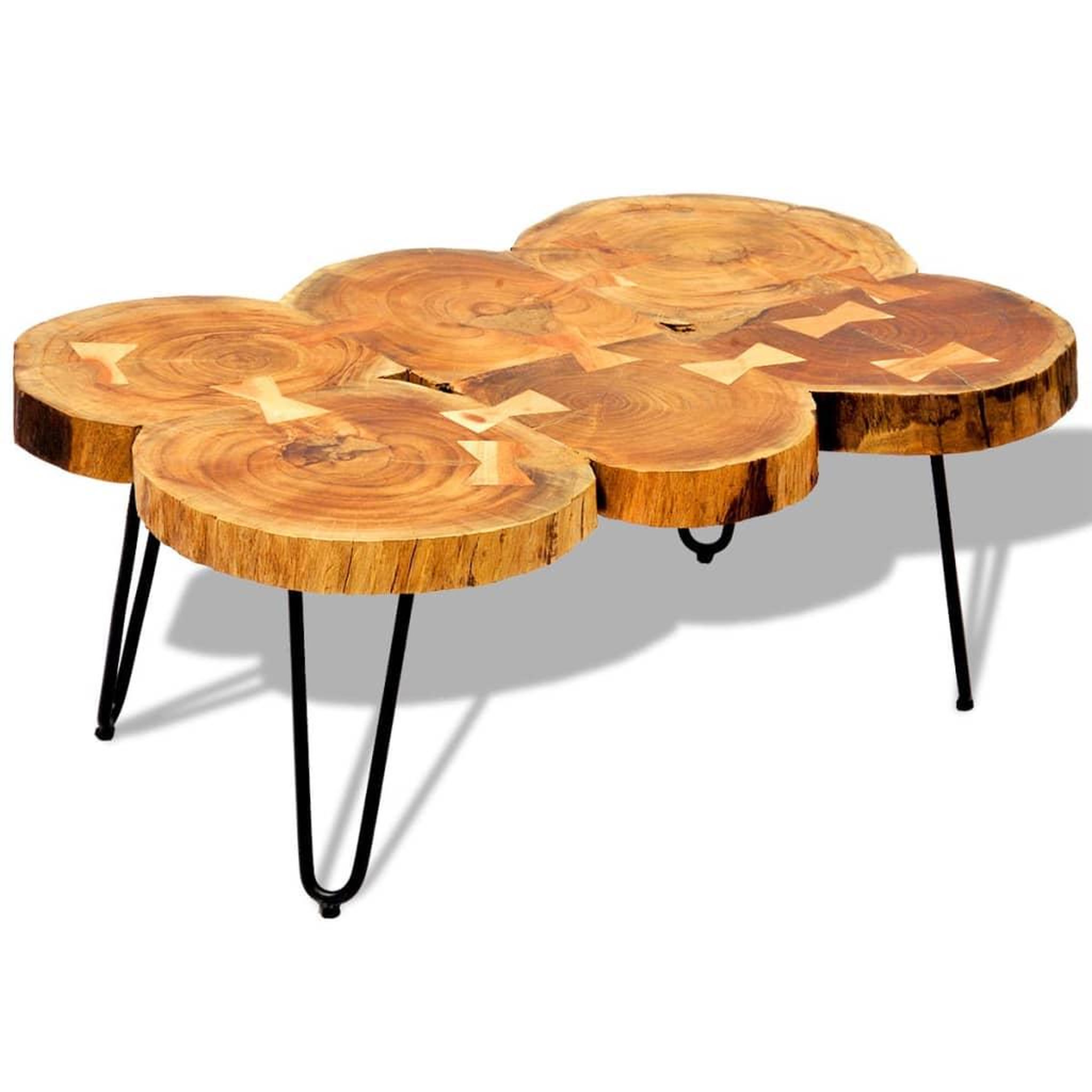 Voir la diapositive 1 : VIDAXL Table basse 35 cm 6 troncs Bois
