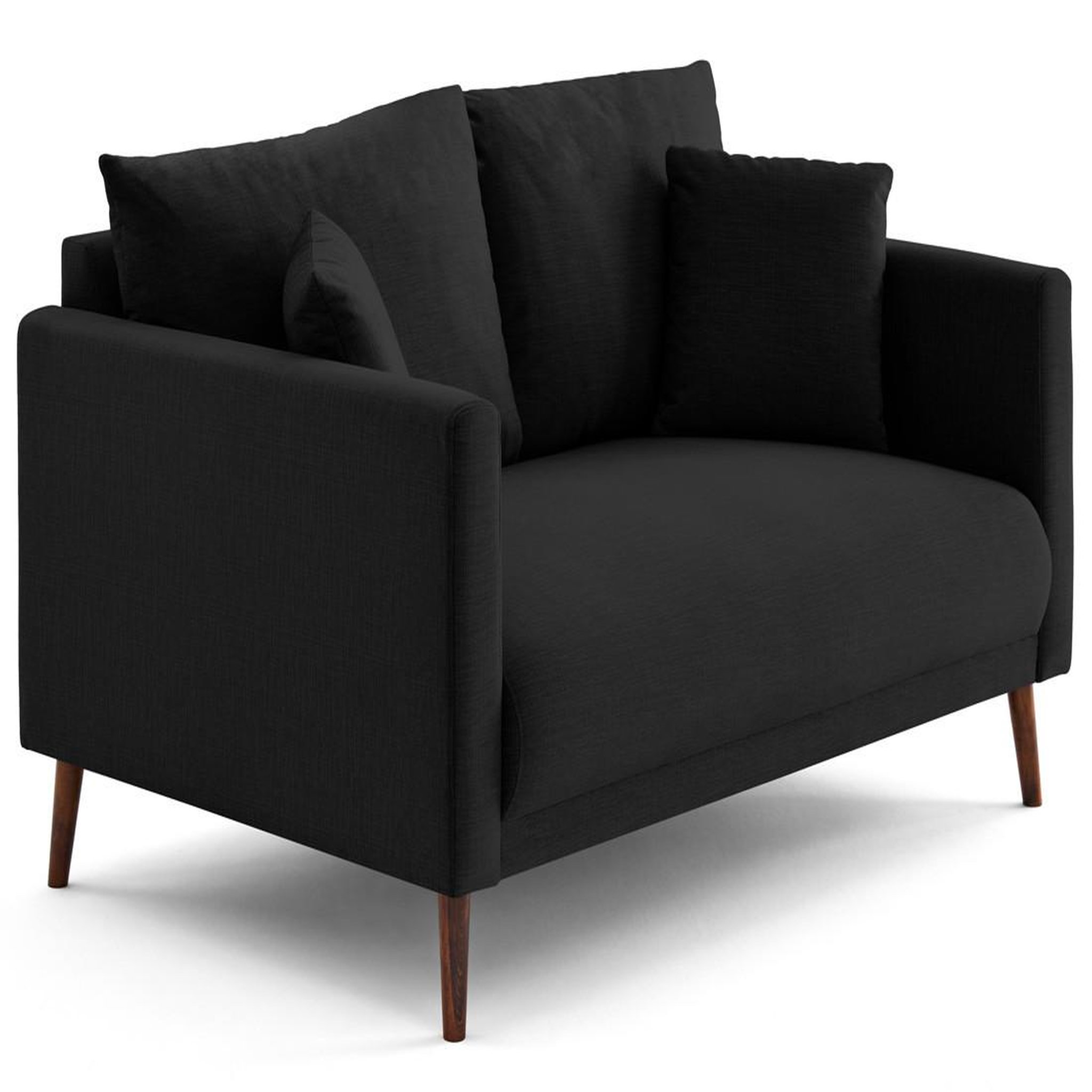 Voir la diapositive 4 : LISA DESIGN Ostrava - canapé droit 2 places en velours pieds en bois