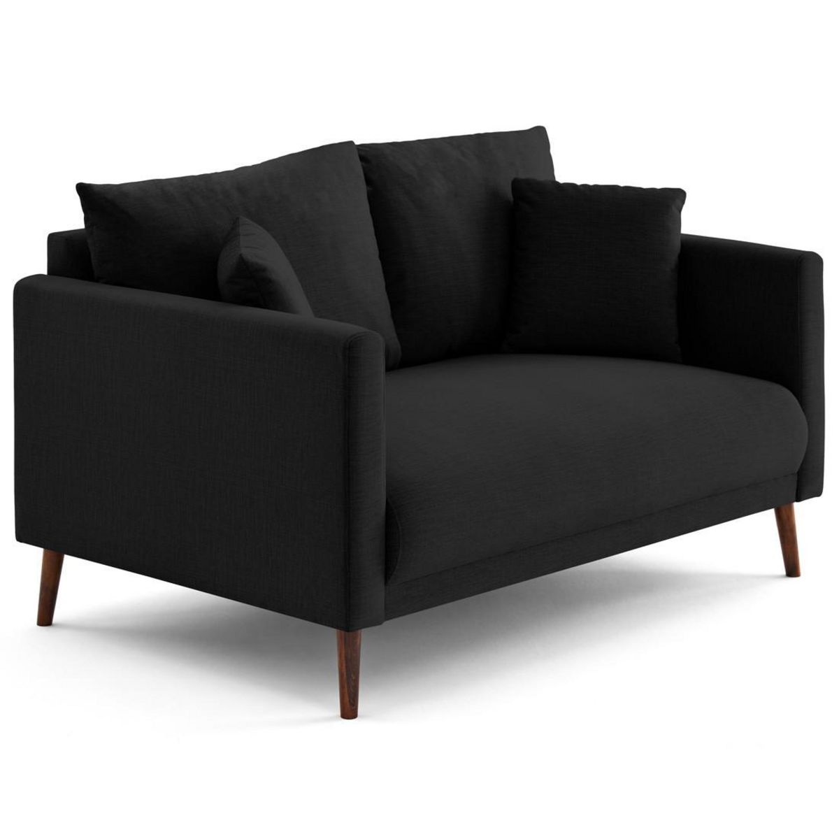 LISA DESIGN Ostrava - canapé droit 2 places en velours pieds en bois