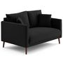 Voir la diapositive 4 : LISA DESIGN Ostrava - canapé droit 2 places en velours pieds en bois