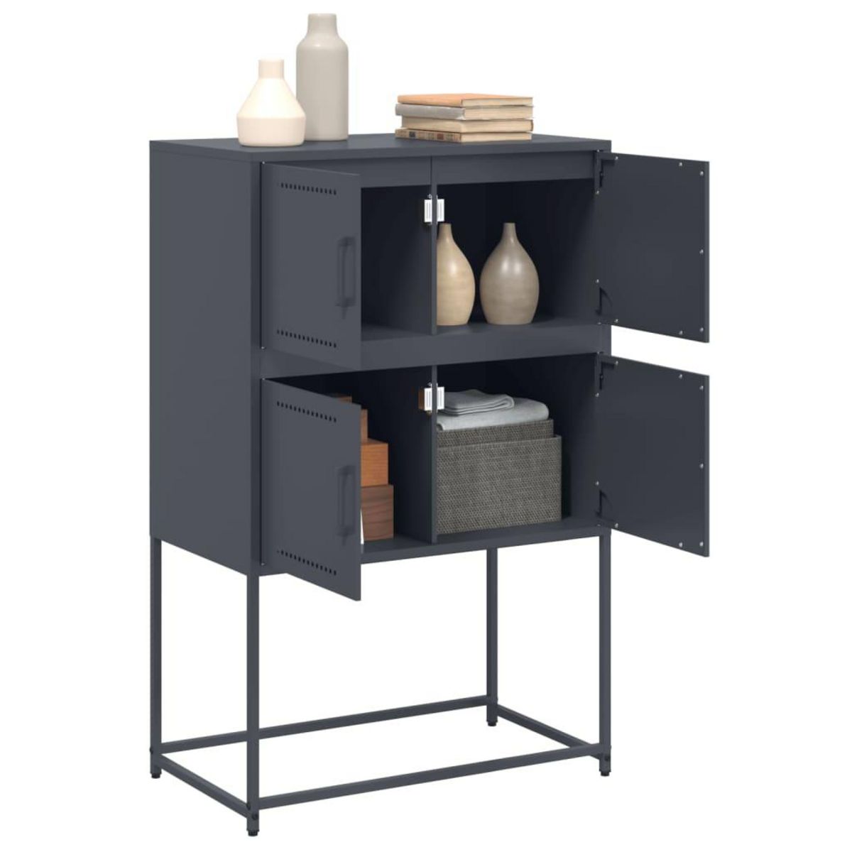 VIDAXL Buffet anthracite 68,5x38,5x107 cm acier
