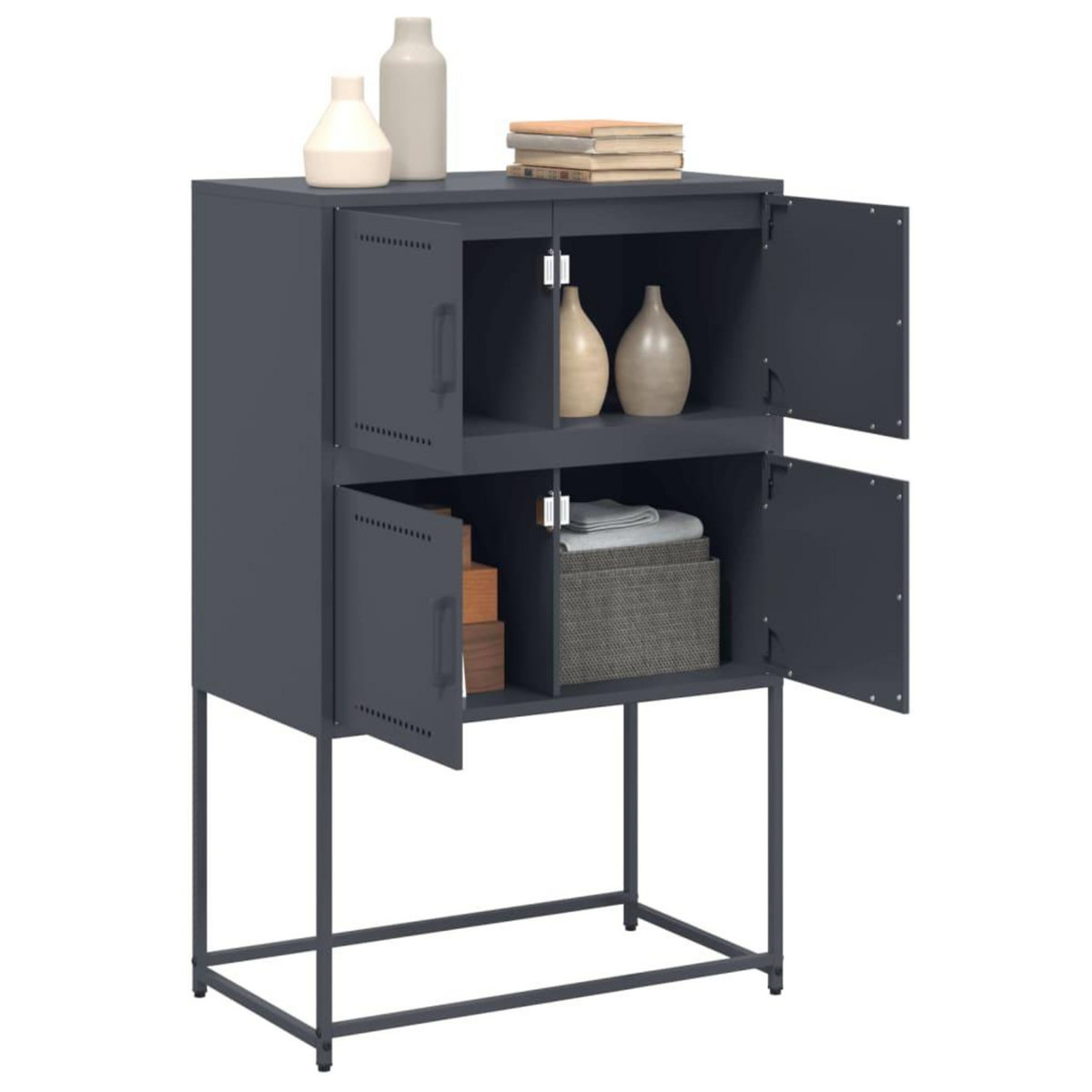 VIDAXL Buffet anthracite 68,5x38,5x107 cm acier