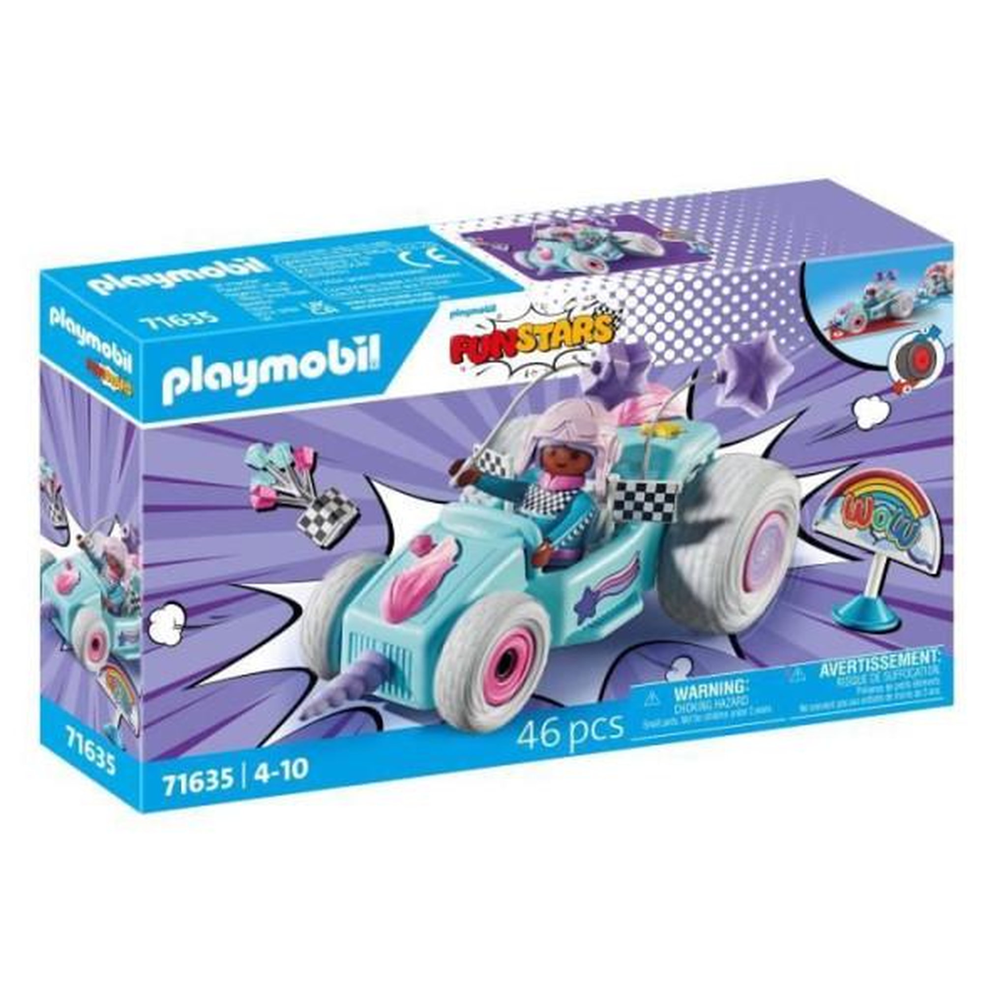 PLAYMOBIL PLAYMOBIL 71635 Jeune fille licorne et kart, Funstars, 46 pieces, des 4 ans