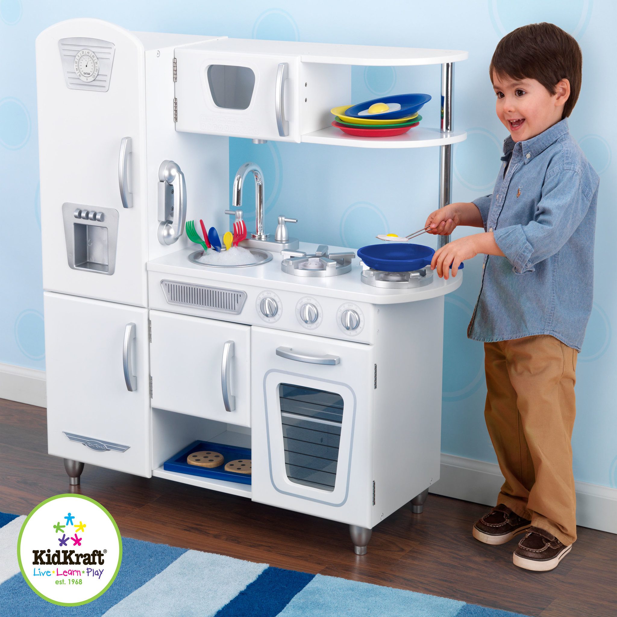 Voir la diapositive 5 : Kidkraft Cuisine enfant en bois vintage blanc