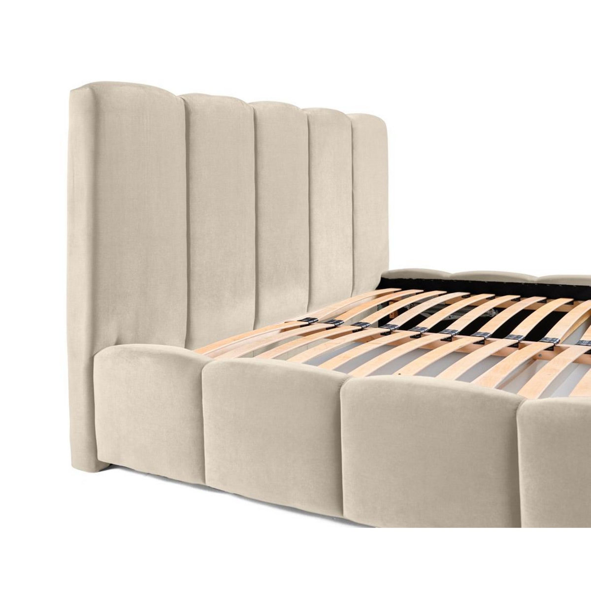 BEST MOBILIER Torreon - lit coffre - 140x200 - sommier inclus - en velours