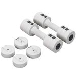 HOMCOM Set de 2 haltères ensemble d'haltères réglables poids total 5 Kg coffre rangement inclus blanc