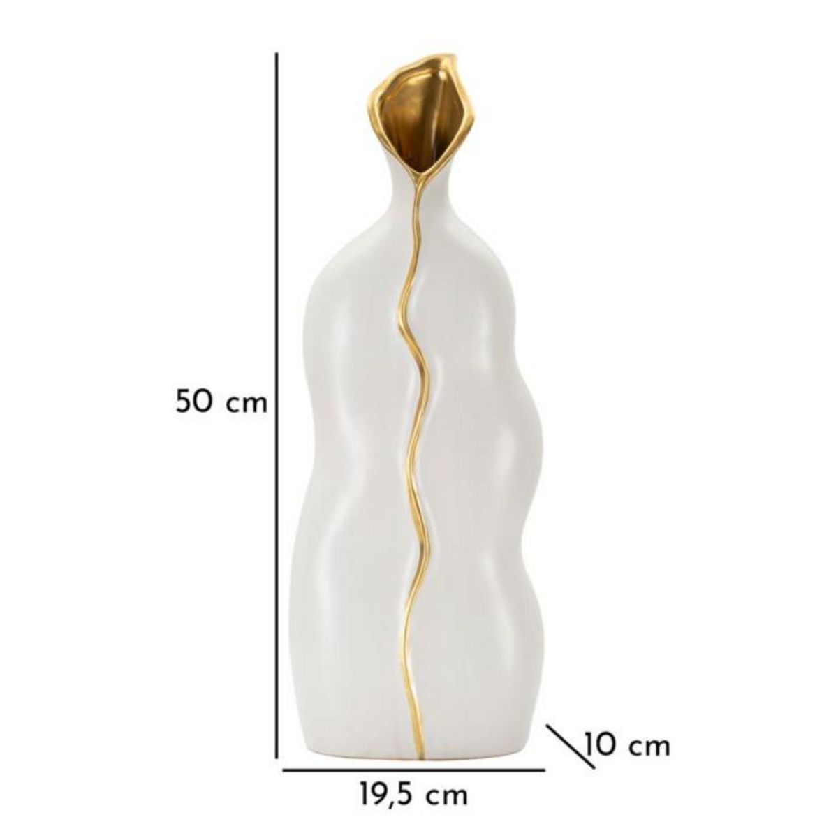 Paris Prix Vase Design en Céramique  Uma  50cm Blanc