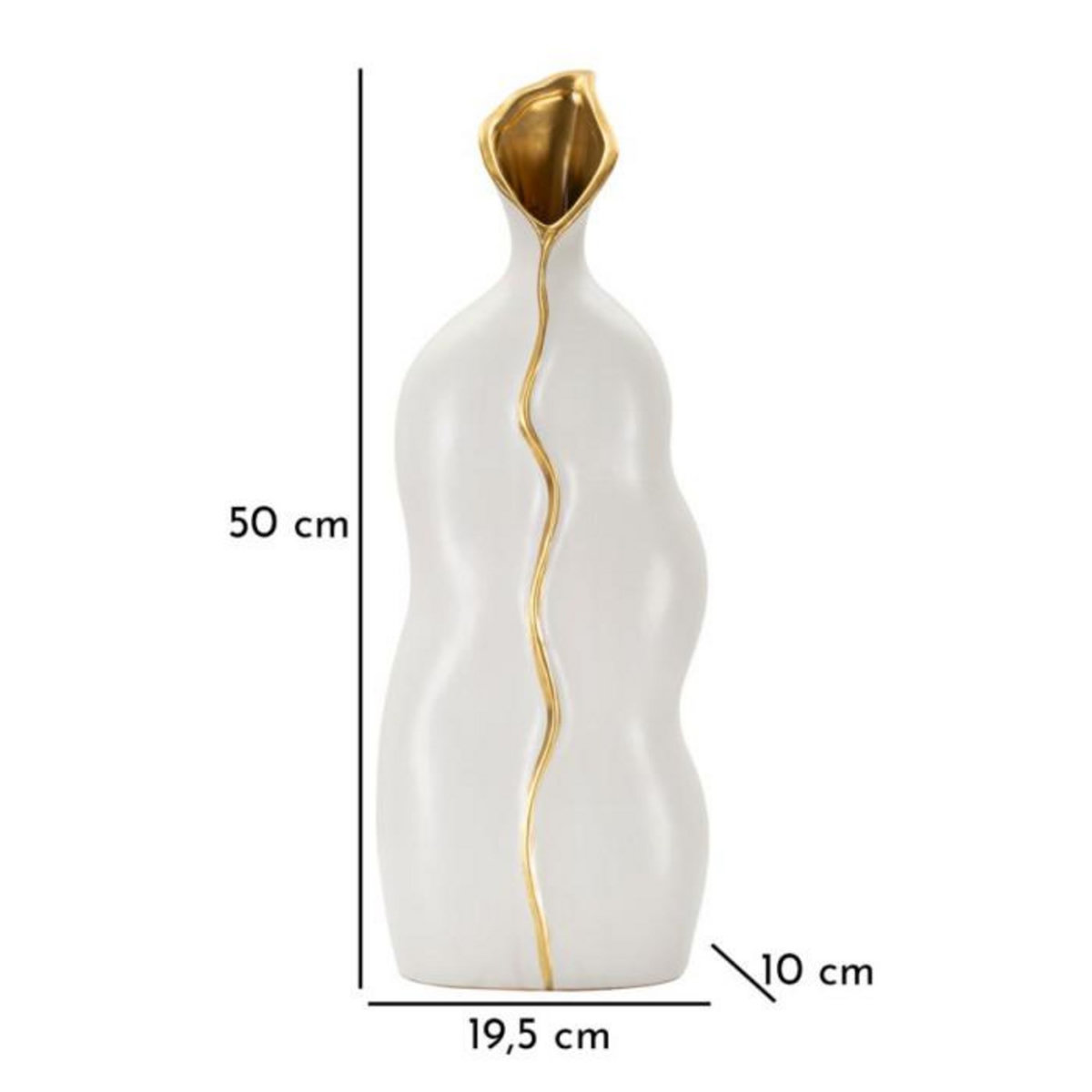 Paris Prix Vase Design en Céramique  Uma  50cm Blanc