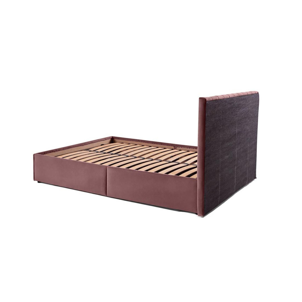BEST MOBILIER Klimt - lit coffre - 160x200 - en velours - sommier inclus