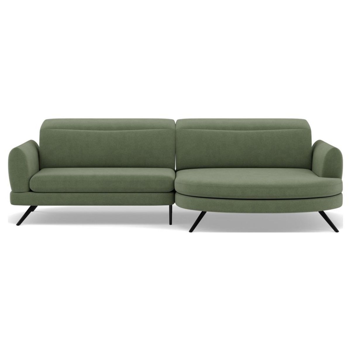 LISA DESIGN Terry - canapé d'angle droit 4 places avec têtières réglables en tissu texturé