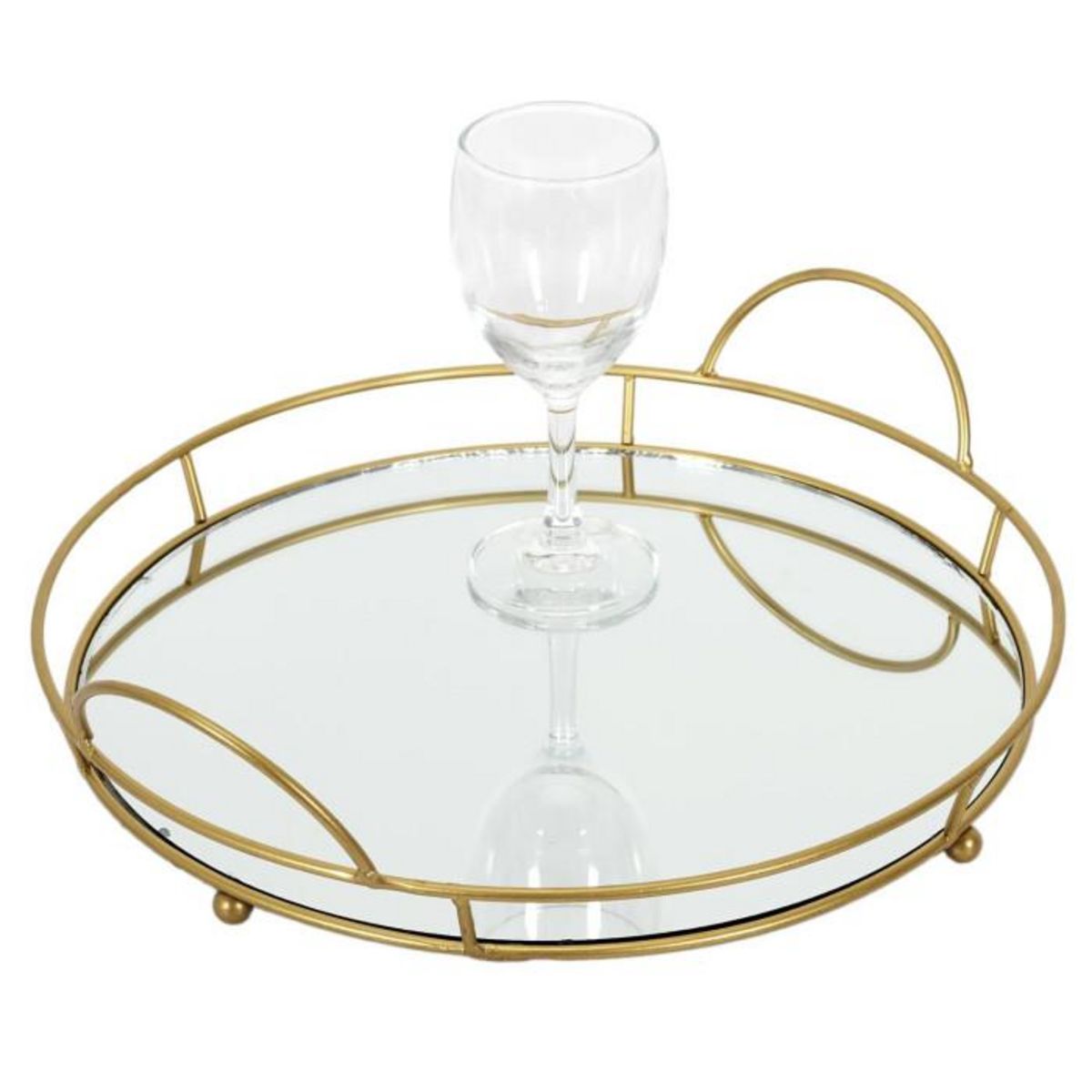 Paris Prix Plateau de Présentation  Miroir  32cm Or