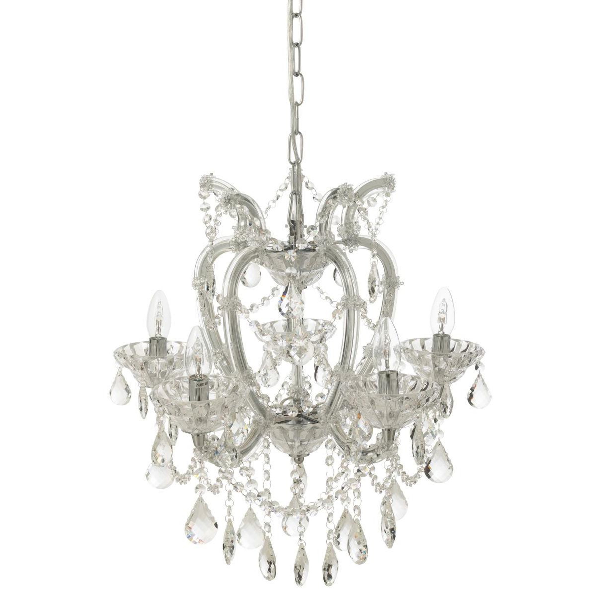 Voir la diapositive 3 : J-LINE Lustre en Verre  Antique  57cm Transparent