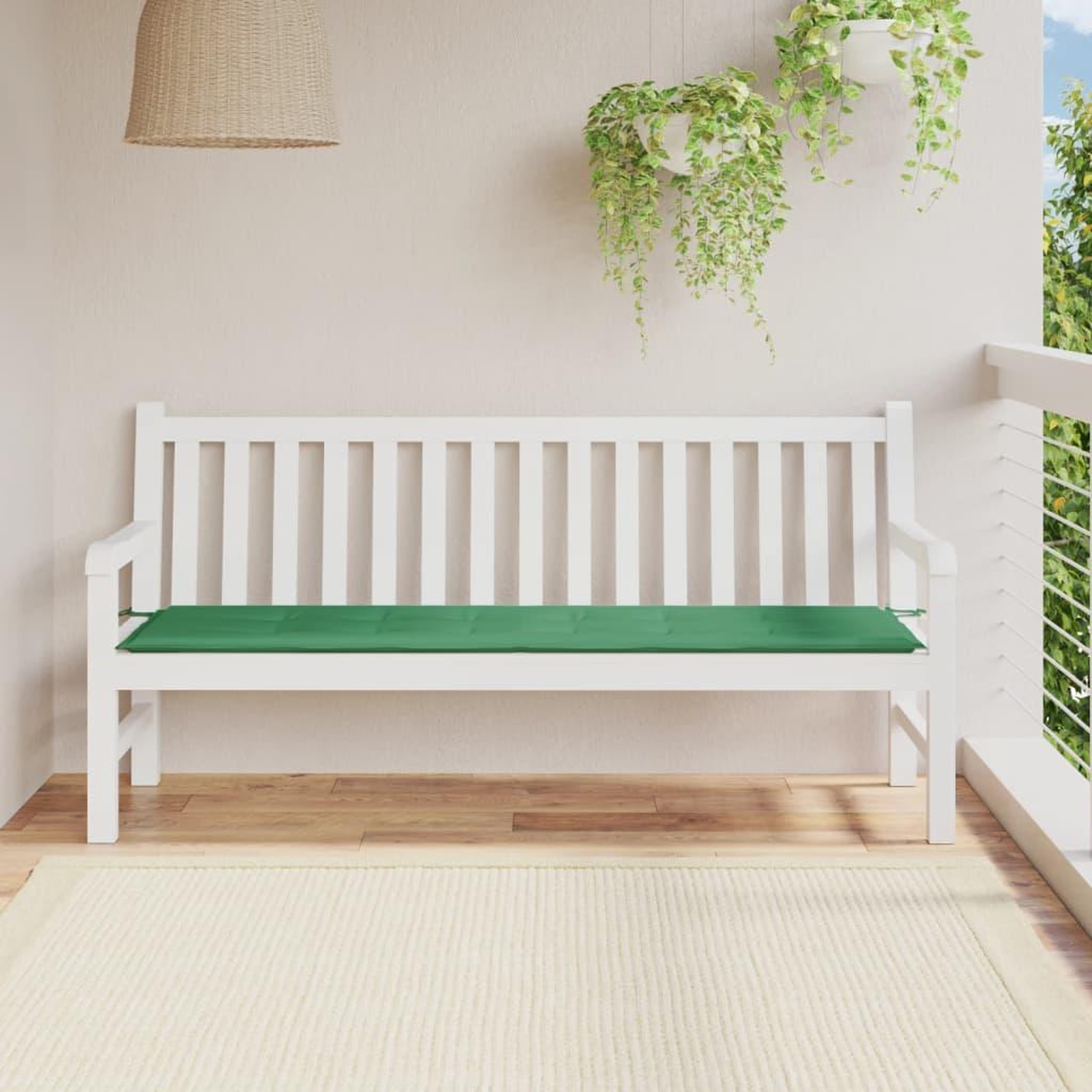 Voir la diapositive 1 : VIDAXL Coussin de banc de jardin vert 180x50x3 cm tissu oxford