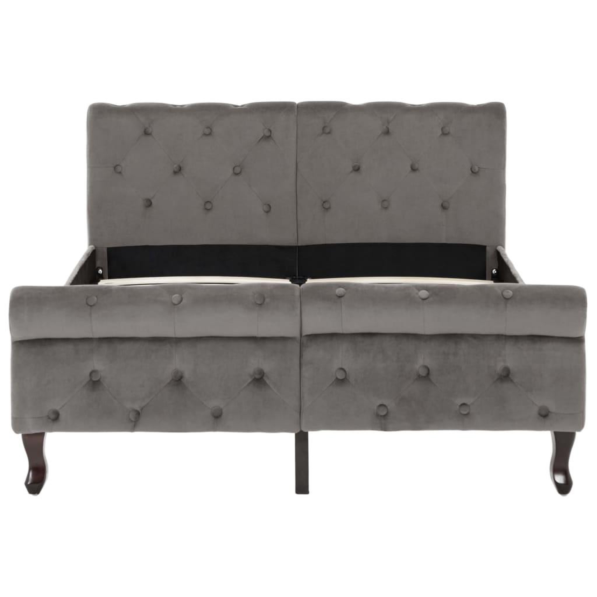 Voir la diapositive 3 : VIDAXL Cadre de lit sans matelas gris velours 120x200 cm