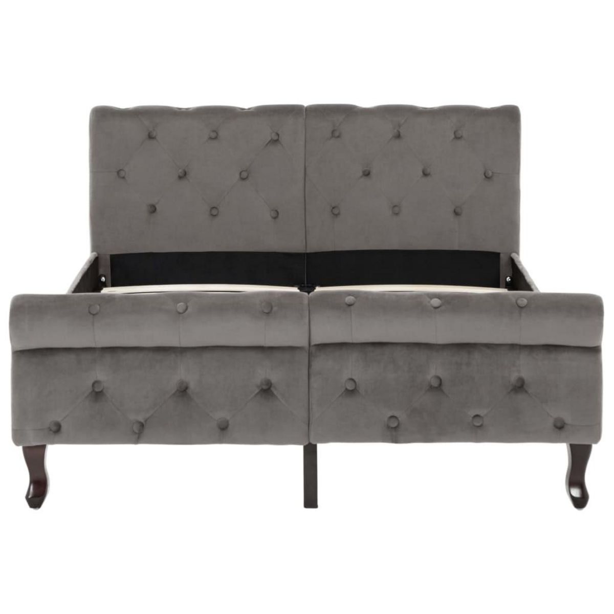 VIDAXL Cadre de lit sans matelas gris velours 120x200 cm