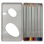 AUCHAN Boîte métal de 12 crayons de couleur 