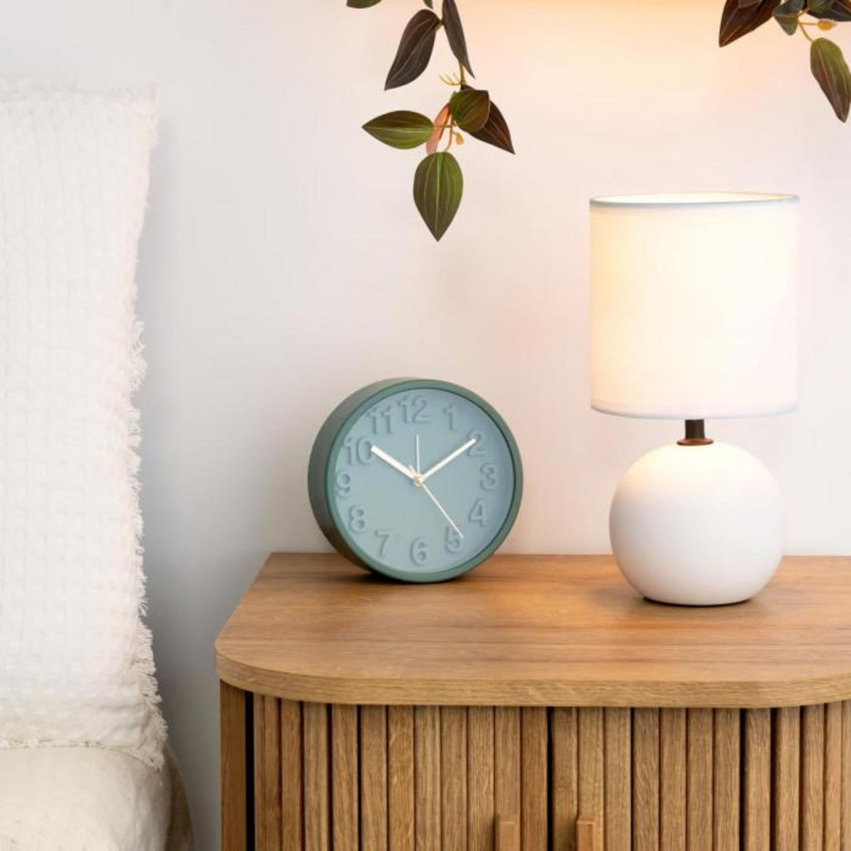 ATMOSPHERA Lampe à Poser Céramique  Boule  25cm Blanc Mat