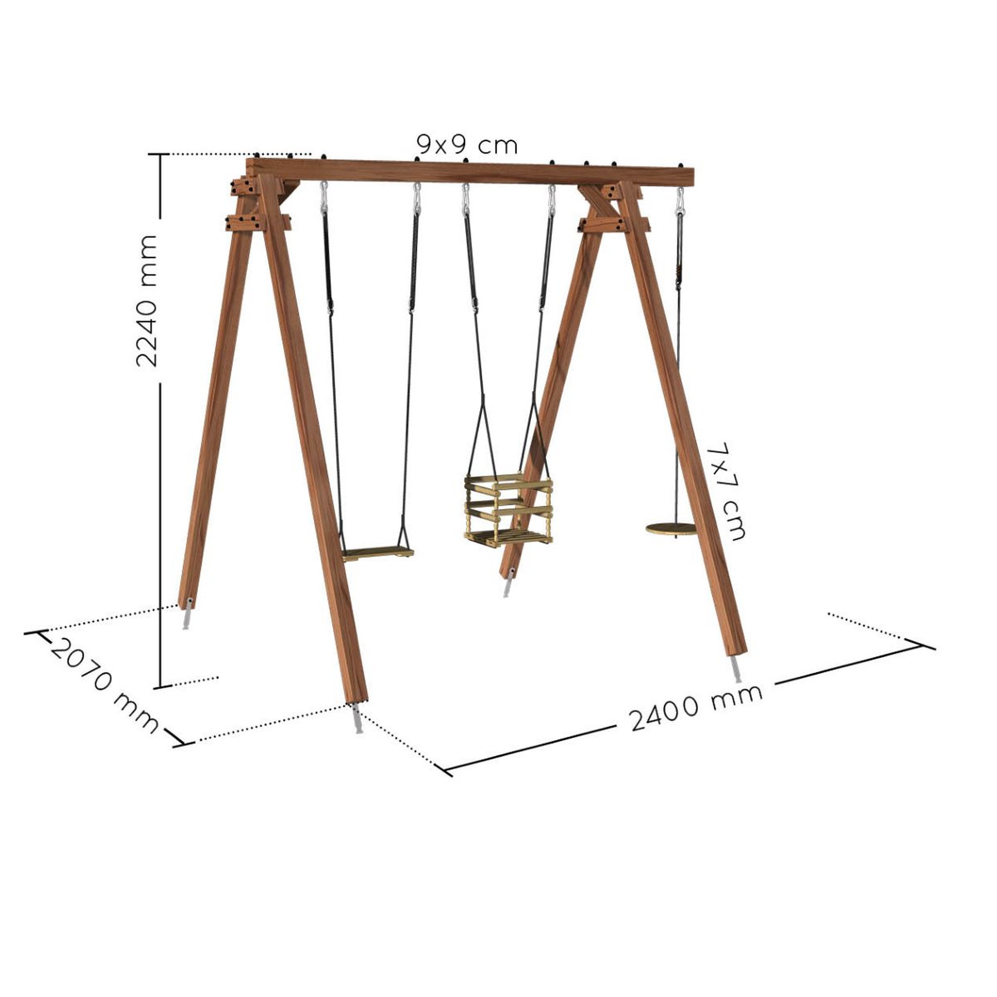 Voir la diapositive 3 : Soulet Portique balançoire - Bois - H2.24m - ULYSSE