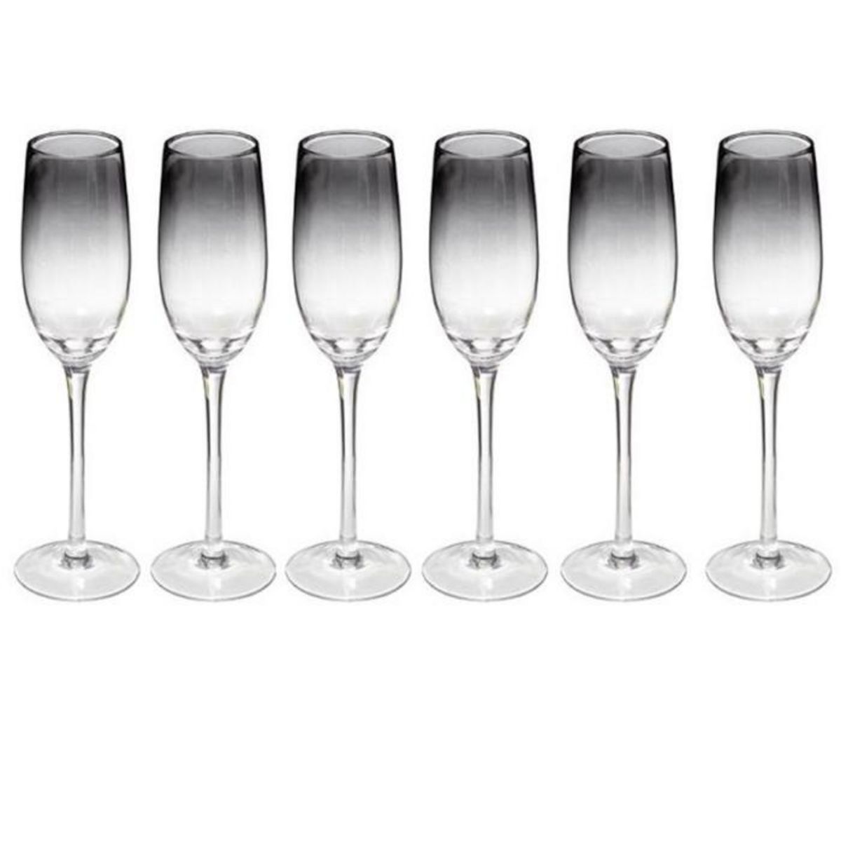 SECRET DE GOURMET Lot de 6 Flûtes à Champagne  Vie Sauvage  21cl Noir