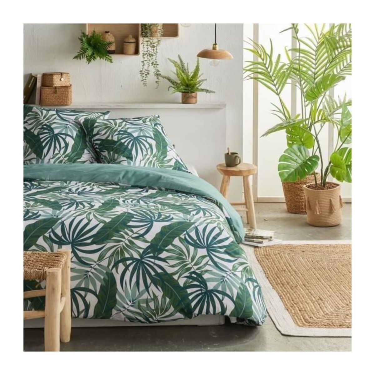 Today Parure de lit - TODAY Crazy - Imprimé Jungle - 2 personnes - 220 x 240 cm - Vert